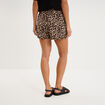 Short fluide taille &eacute;lastiqu&eacute;e beige femme