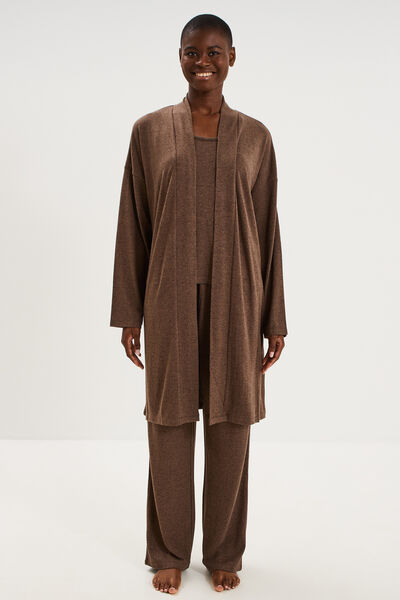 Ensemble pyjama 3 pi&egrave;ces beige femme