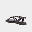Sandales avec d&eacute;tails bijoux noir femme