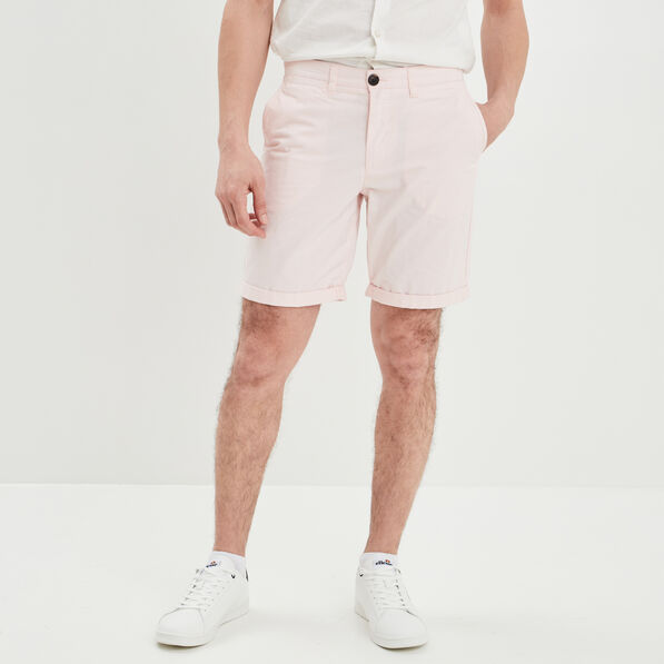 Bermuda chino regular rose homme