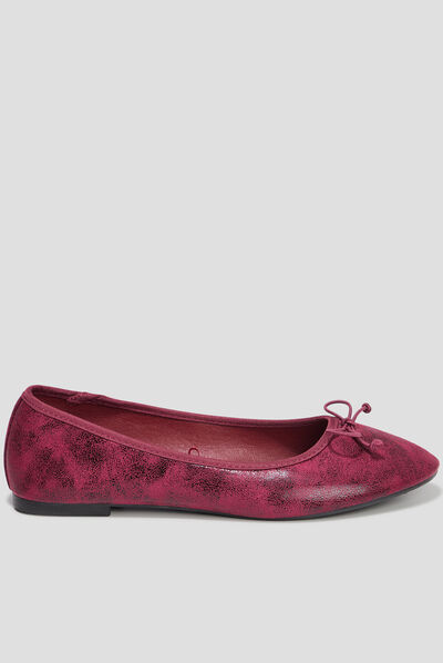 Ballerines irisées bordeaux femme
