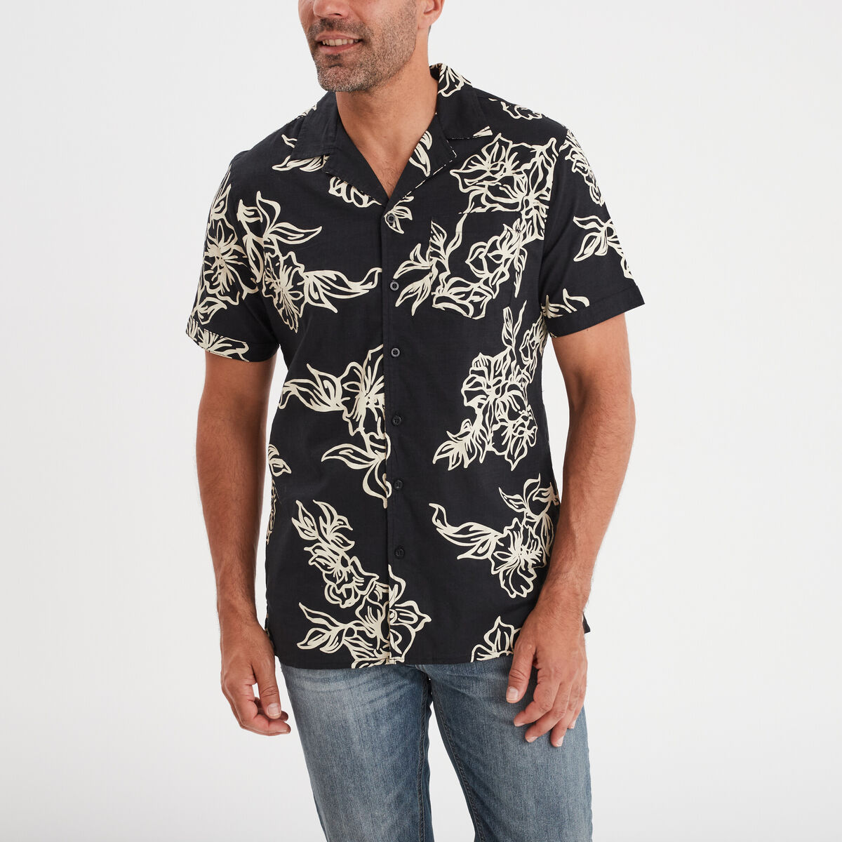 Chemise manches courtes Liberto noir homme