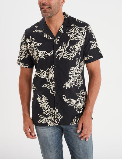 Chemise manches courtes Liberto noir homme