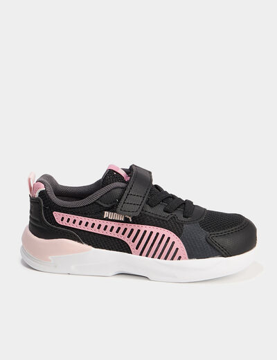 Baskets running à scratchs Puma noir fille