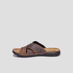 Mules bride à scratchs marron homme