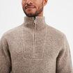 Pull avec col camionneur côtelé taupe homme