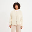 Gilet manches longues boutonn&eacute; ecru femme