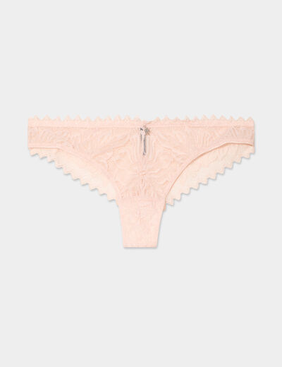 Tanga en dentelle Mosquitos rose clair femme