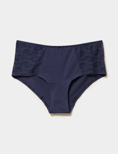 Shorty en coton bleu marine femme grande taille