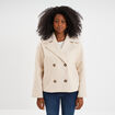 Blouson court boutonné beige femme