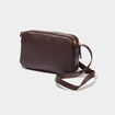 Sac pochette avec poche à rabat marron foncé femme
