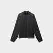 T-shirt fil m&eacute;tallis&eacute; col montant noir femme