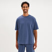T-shirt col rond droit relax fit bleu homme