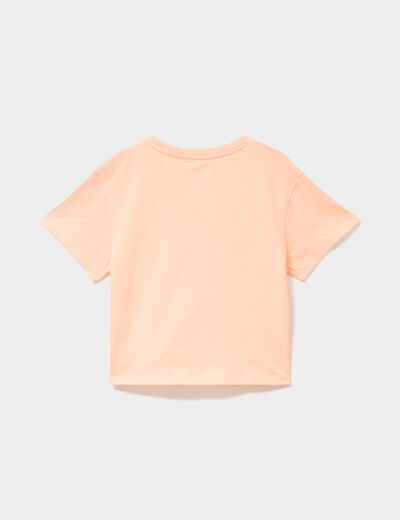 T-shirt manches courtes coton Vaiana orange fluo fille