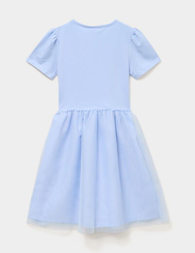Robe bas tulle Reine des neiges bleu ciel fille
