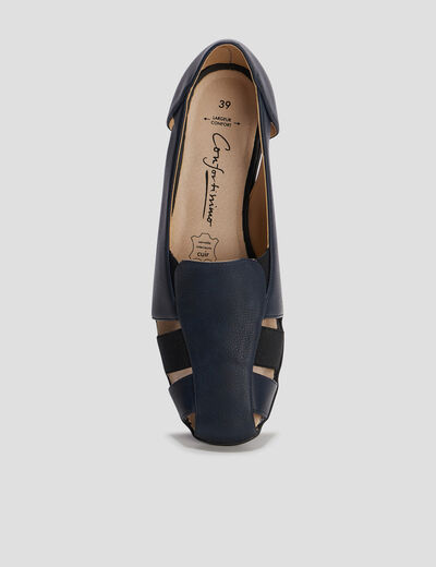 Ballerines pied large Confortissimo bleu marine femme