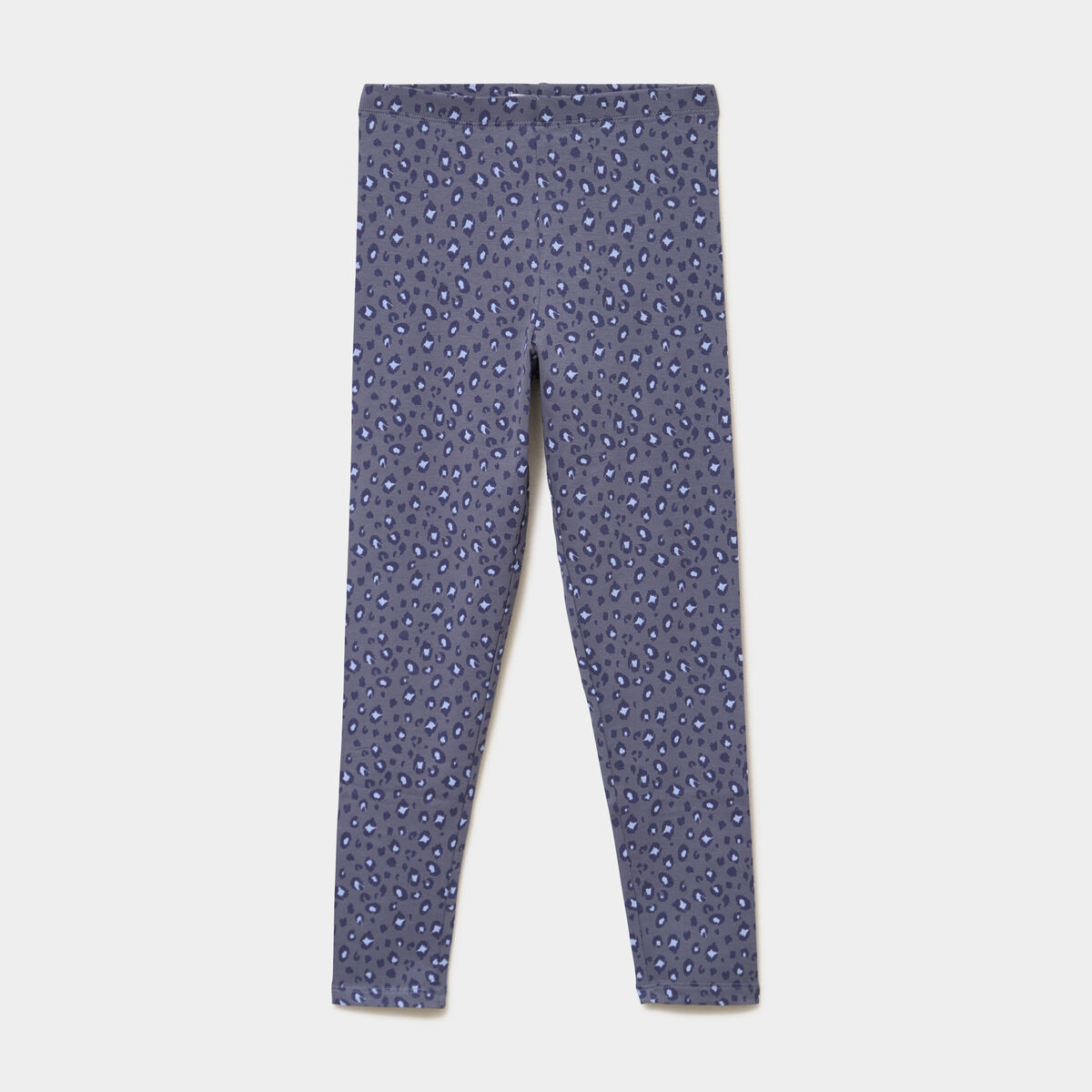 Legging taille &eacute;lastiqu&eacute;e coton bleu gris fille