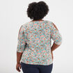 T-shirt bijoux col V ouvertures épaules vert femme grande taille