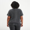 T-shirt manches courtes fils m&eacute;tallis&eacute;s gris argent femme grande taille
