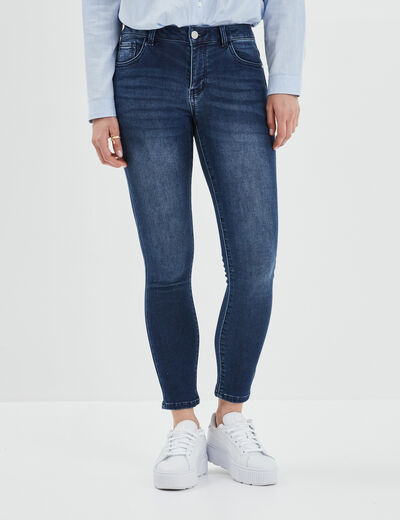 Jean stretch slim 7/8 ème denim brut femme