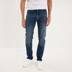 Jeans denim straight 5 poches denim used homme