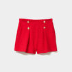 Short droit &agrave; pont rouge femme
