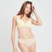 Soutien-gorge foulard en dentelle jaune pastel femme