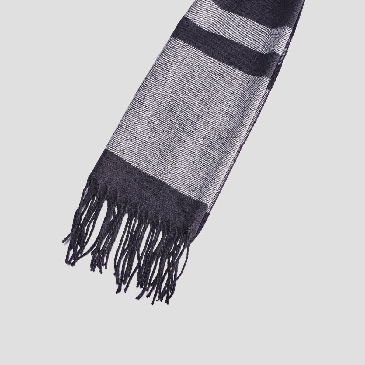 Écharpe avec franges bleu marine homme