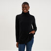 Pull col montant &agrave; boutons noir femme