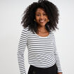 Haut marini&egrave;re manches longues ecru femme