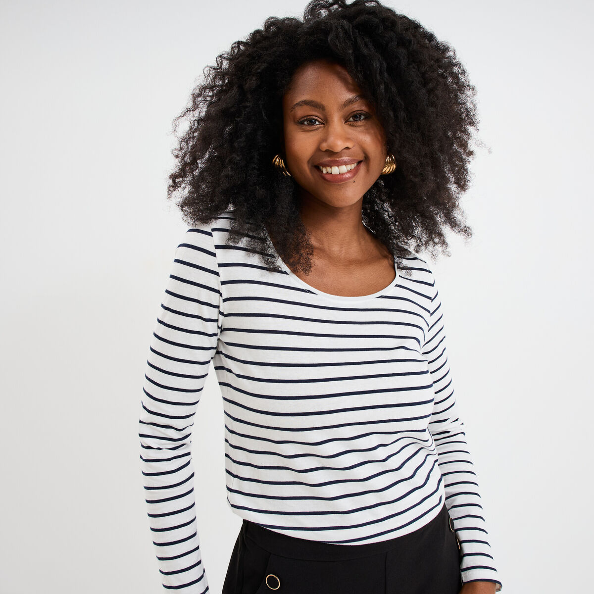 Haut marini&egrave;re manches longues ecru femme