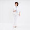 Veste courte en jean boutonn&eacute;e denim blanc femme grande taille
