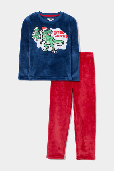 Ensemble pyjama pantalon pilou bleu marine garçon