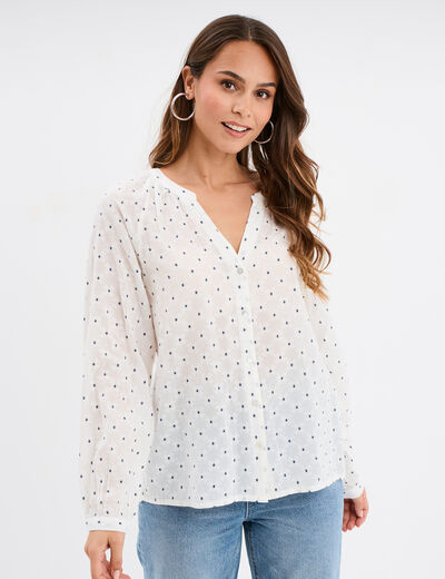 Blouse oversize coton majoritaire blanc femme