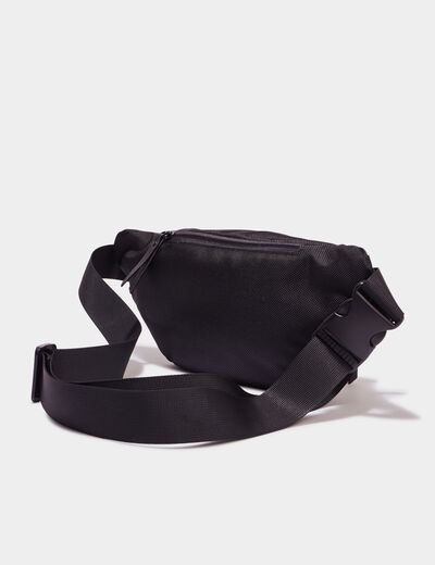 Sac banane bandoulière ajustable noir homme