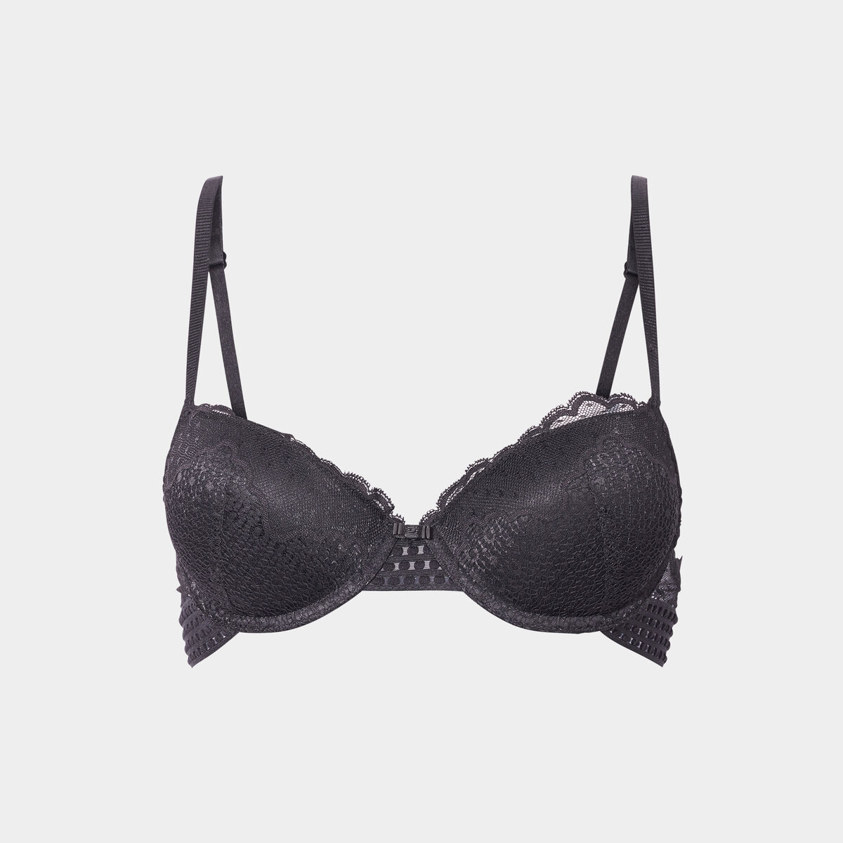 Soutien-gorge corbeille dentelle coques noir femme