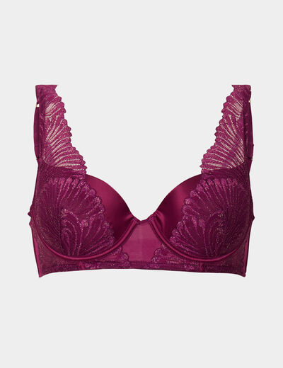 Soutien-gorge foulard paddé dentelle rouge femme