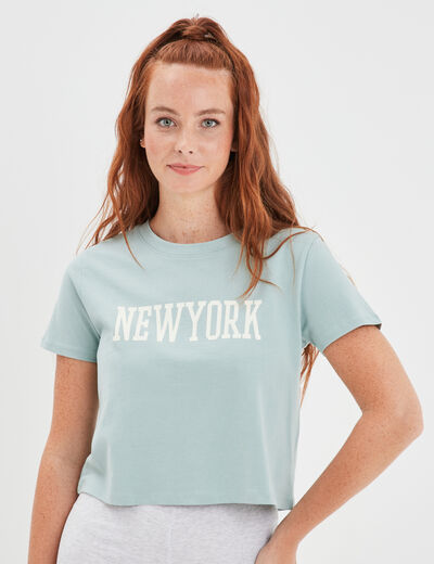 T-shirt manches courtes vert femme