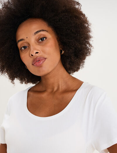 T-shirt allaitement manches courtes blanc femme maternit&eacute;
