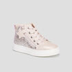 Baskets montantes pailletées zippées rose fille
