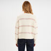 Pull col rond manches longues ecru femme