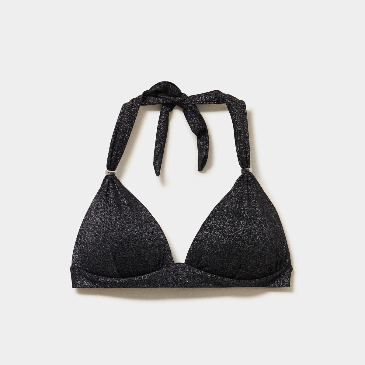 Haut de maillot de bain forme triangle noir femme