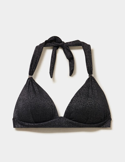 Haut de maillot de bain forme triangle noir femme
