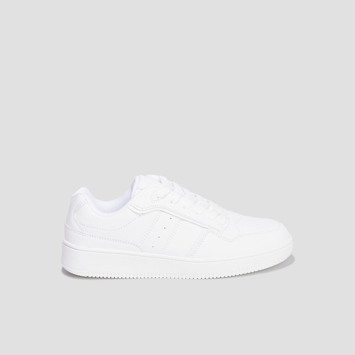 Baskets &agrave; lacets avec bout rond blanc gar&ccedil;on