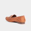 Mocassins plats su&egrave;de marron femme