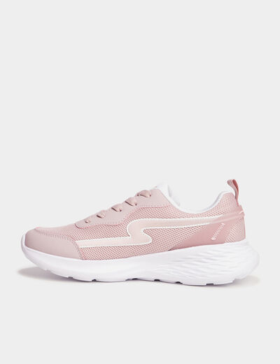 Baskets running à lacets Run-Up rose femme