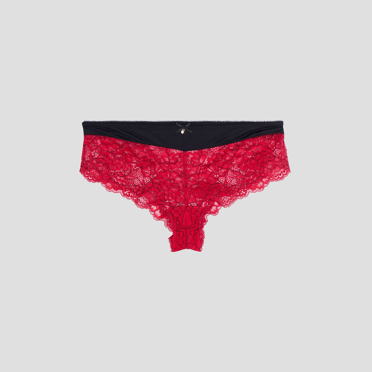 Shorty en micro dentelle rouge femme