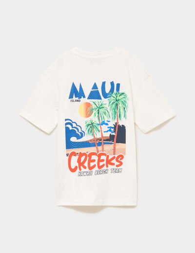 T-shirt manches courtes coton blanc gar&ccedil;on