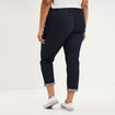 Jean chino cigarette avec ceinture denim brut femme grande taille