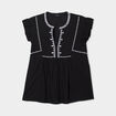 Blouse brodée à volants coton noir femme
